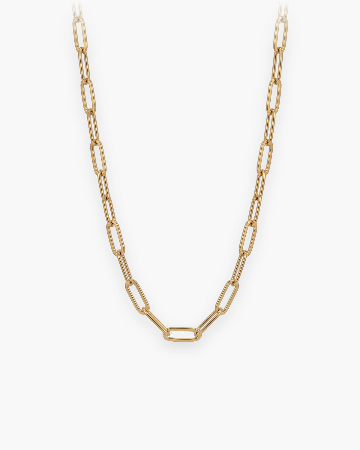 Atlas flat link chain necklace in gold-tone stainless steel [c:goldnecklace]