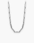 Atlas geometric bar link chain in silver-tone titanium steel [c:silver]