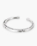 Atlas geometric cuff bracelet in silver-tone titanium steel [c:silver]
