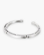 Atlas geometric cuff bracelet in silver-tone titanium steel [c:silver]