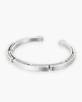 Atlas geometric link cuff bracelet in silver-tone titanium steel [c:silver]