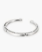 Atlas geometric link cuff bracelet in silver-tone titanium steel [c:silver]
