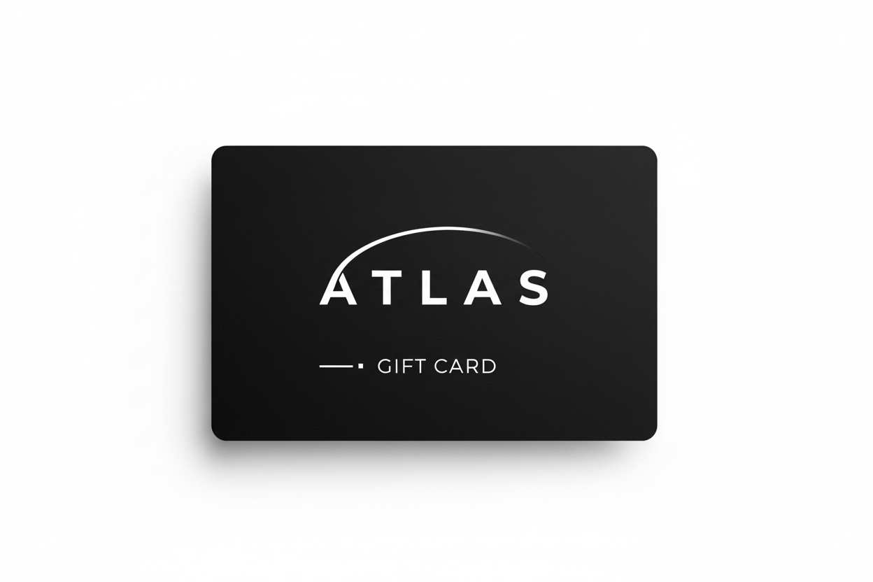 Atlas Gift Card noir sur blanc