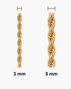 Atlas gold-tone rope chain actual widths 3 mm, 5 mm [u:mm]