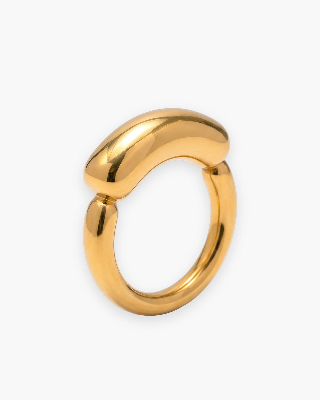 Atlas Gold-Tone Tapered Dome Ring in gold-tone [c:gold]
