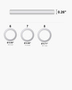 Atlas Gold-Tone Tapered Dome Ring ring sizes 6 to 8 with inner diameters 0.65 to 0.71 inch [u:in]