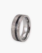 Atlas Hammered Inlay Ring in silver-tone [c:silver]