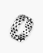 Atlas Hollow Link Ring in silver-tone [c:silver]