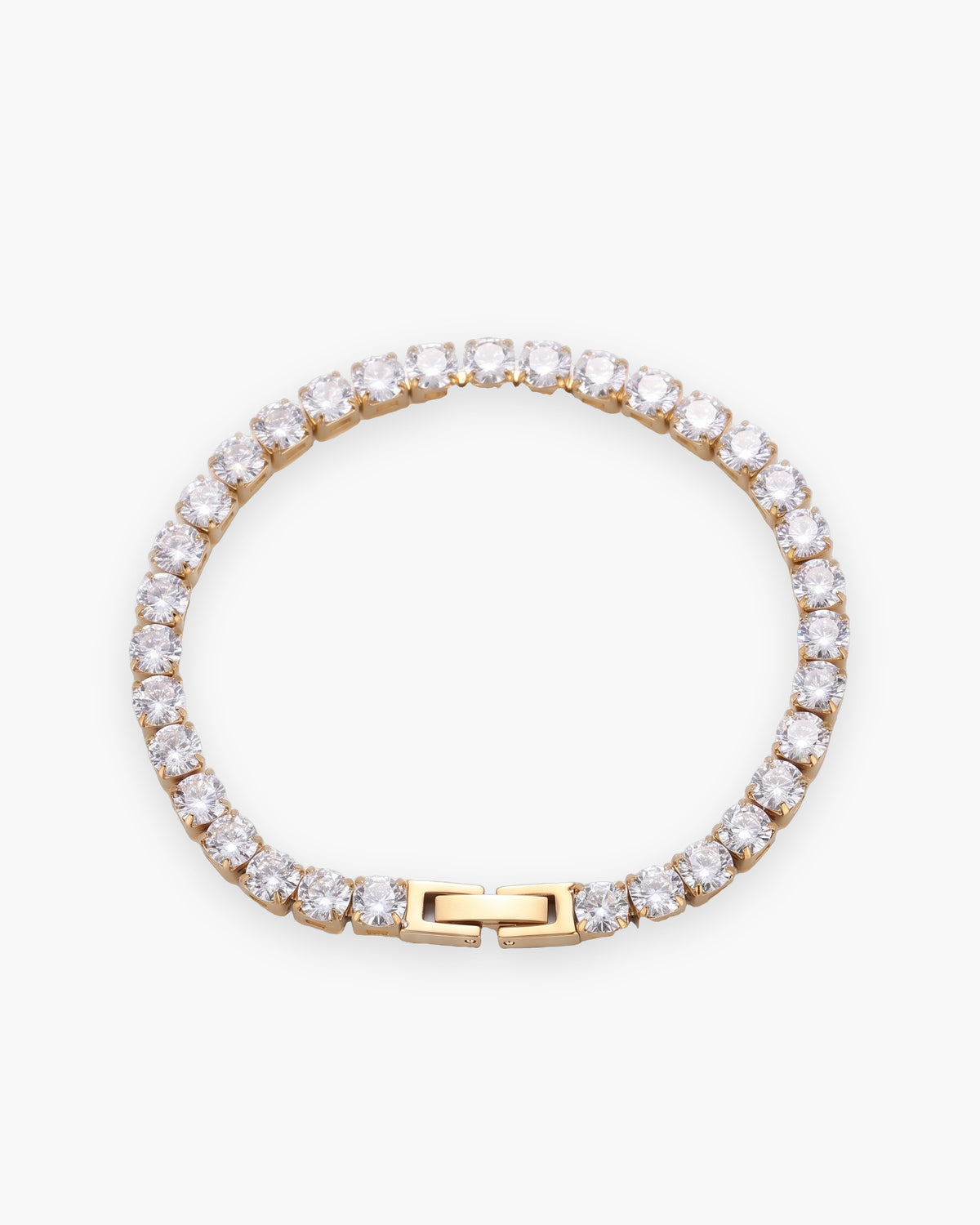 Atlas iced tennis bracelet in gold-tone titanium steel [c:gold]