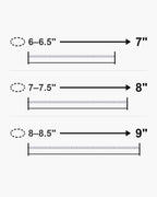 Bracelet length guide: wrist 6-6.5 in fits the 7 inch bracelet; wrist 7-7.5 in fits the 8 inch bracelet; wrist 8-8.5 in fits the 9 inch bracelet [u:in]