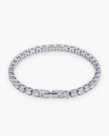 Atlas iced tennis bracelet in silver titanium steel [c:silver]