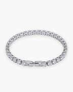 Atlas iced tennis bracelet in silver titanium steel [c:silver]