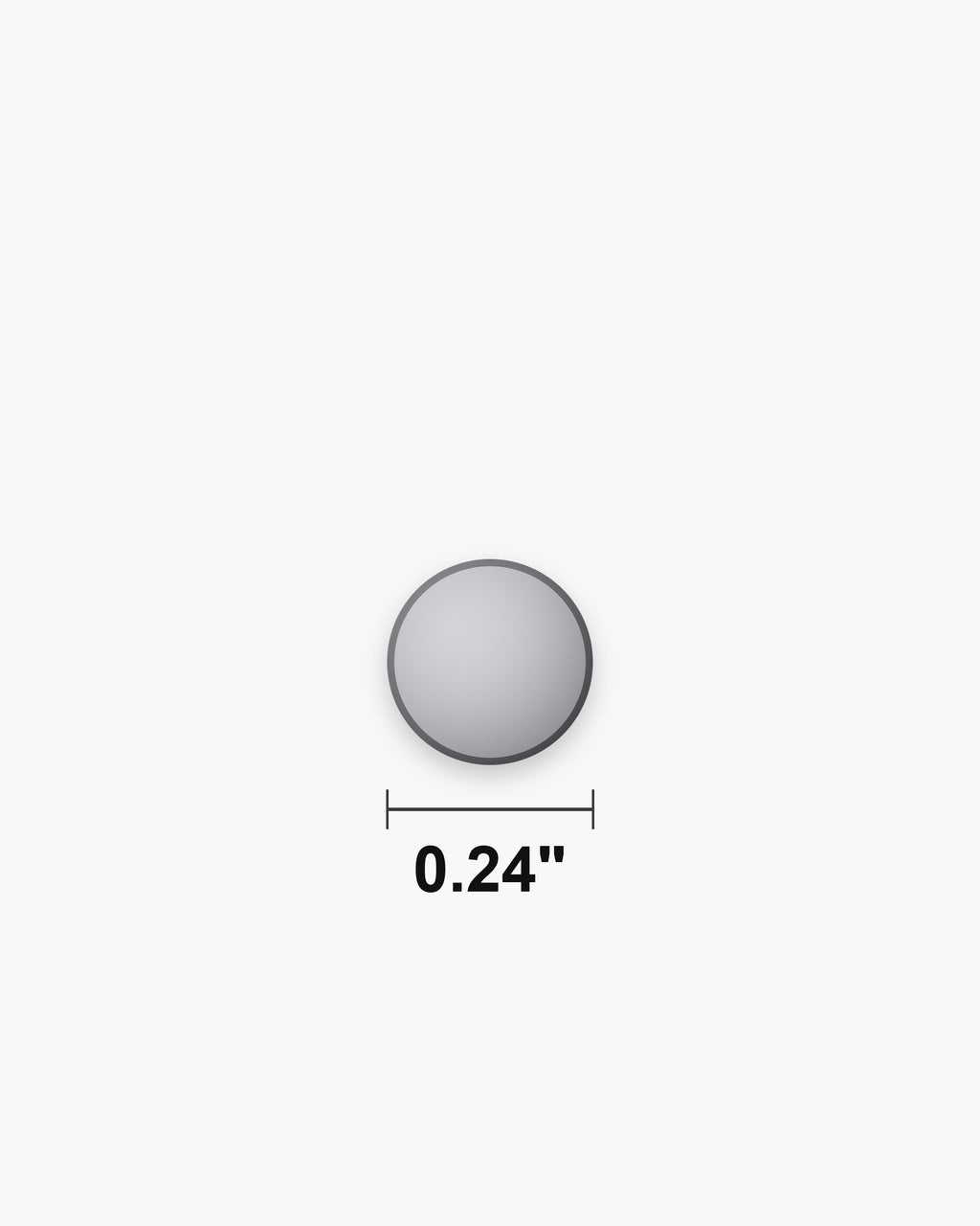 Atlas inlaid barbell stud earring face size at true scale: 0.24 inch [u:in]