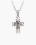 Atlas Interlocking Cross Pendant Necklace in silver-tone [c:silver]