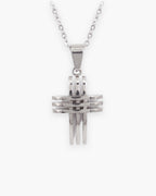 Atlas Interlocking Cross Pendant Necklace in silver-tone [c:silver]