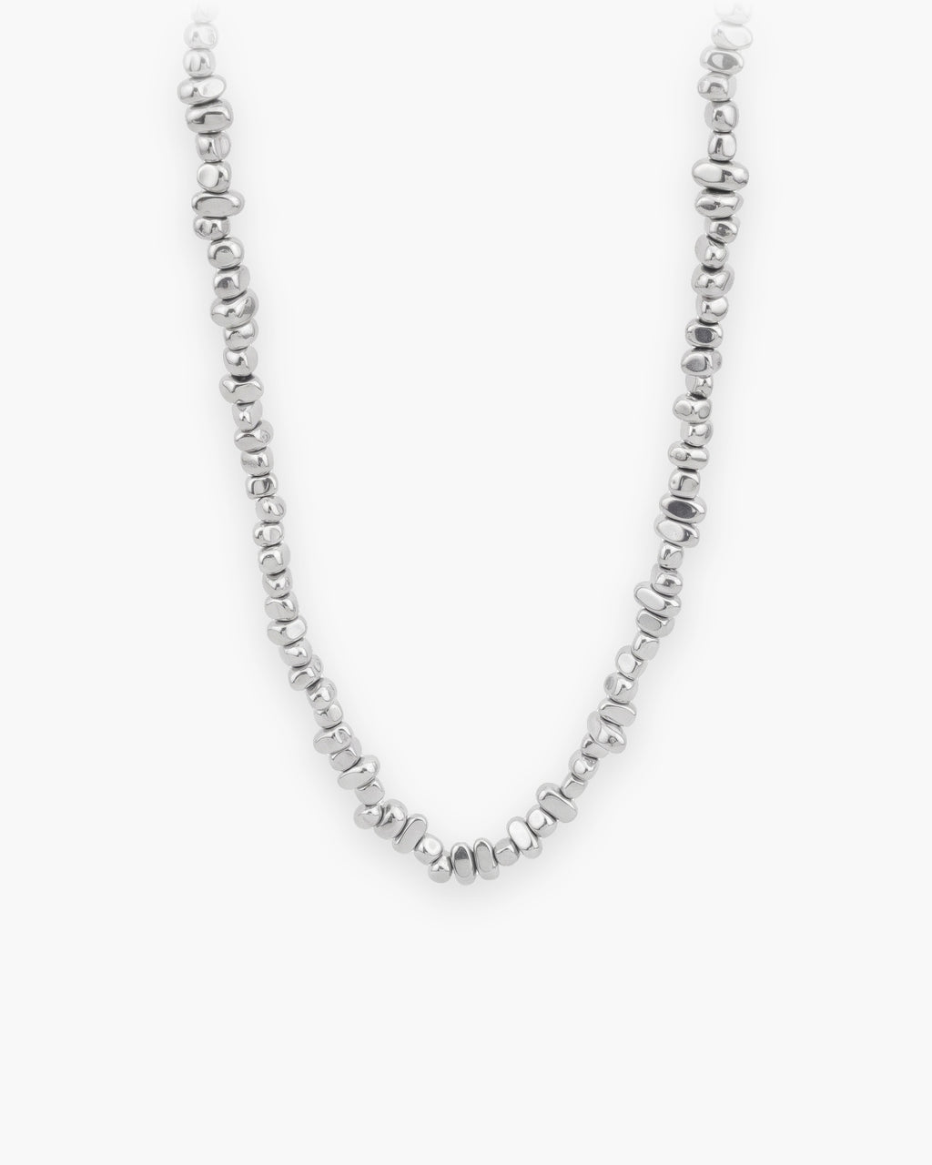 Atlas irregular bead chain in silver titanium steel [c:silver]