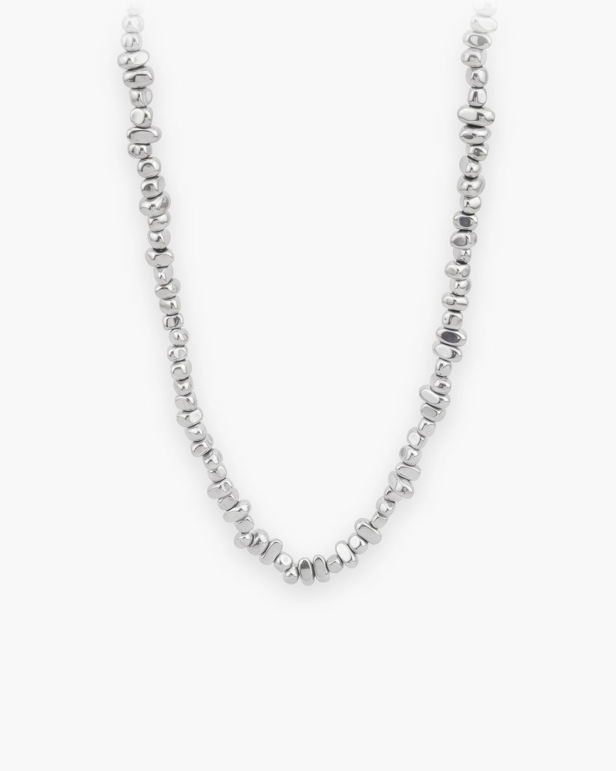 Atlas irregular bead chain in silver titanium steel [c:silver]
