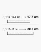 Atlas irregular bead chain bracelet length 17.8 cm, 20.3 cm with matching wrist sizes [u:mm]