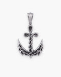 Atlas knotwork anchor pendant in silver-tone titanium steel [c:silver]