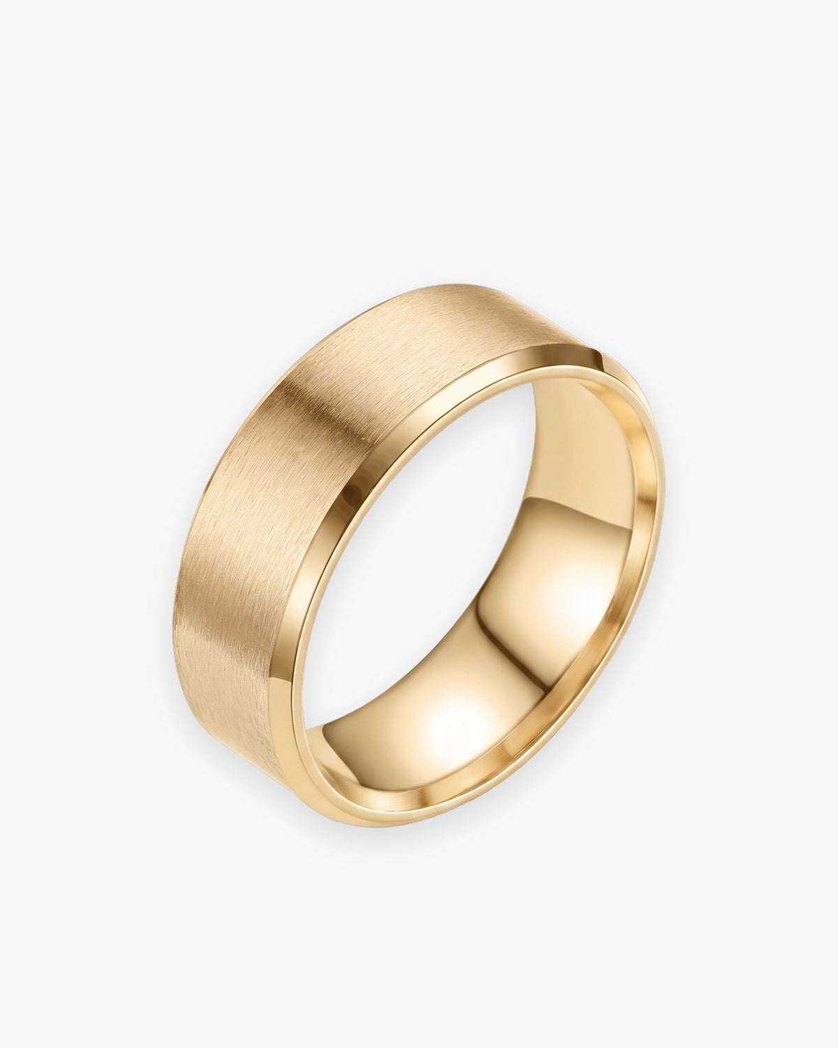 Atlas Matte Beveled Band Ring in gold-tone [c:gold]