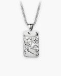 Atlas mechanical gear dog tag necklace in silver-tone titanium steel [c:silver]