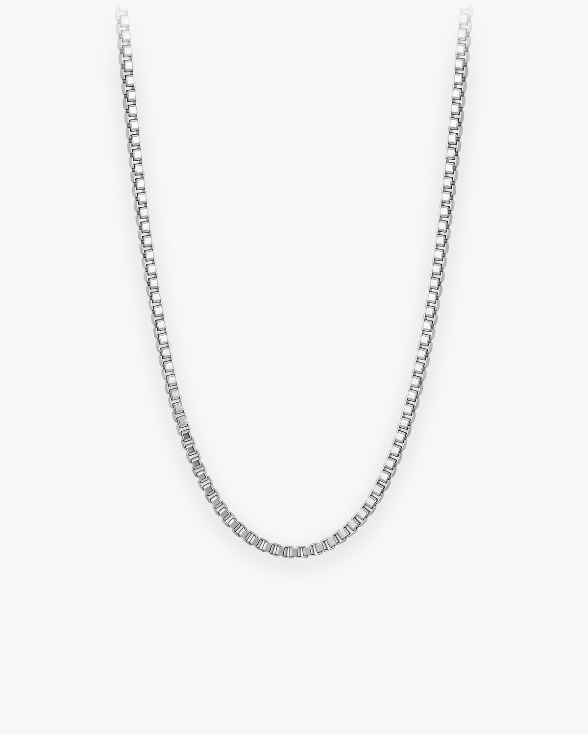 Atlas minimalist box chain in silver stainless steel [c:silver]