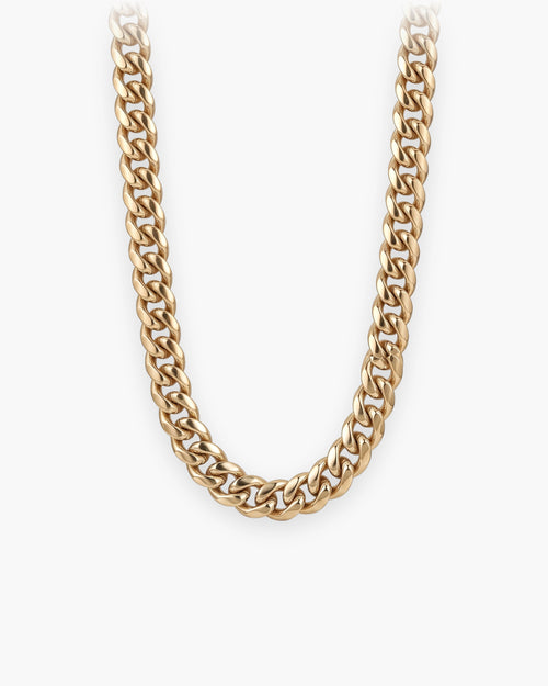 Atlas mirror-polished Cuban chain in gold-tone stainless steel [c:gold]