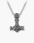 Atlas mjolnir hammer pendant necklace in silver-tone stainless steel [c:silver]