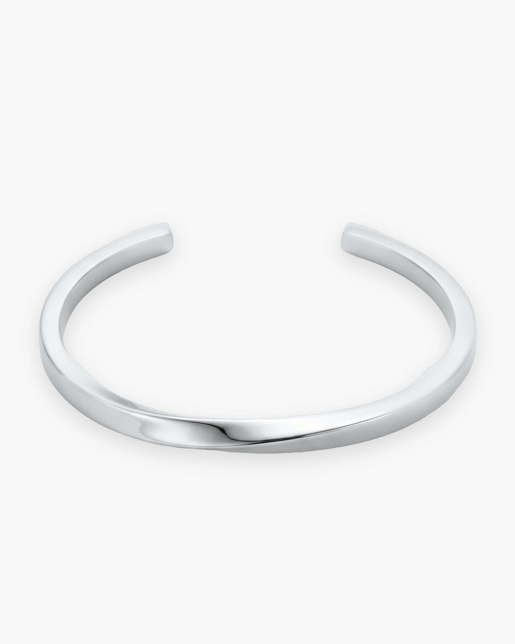 Atlas mobius twist cuff bracelet in silver-tone titanium steel [c:silver]