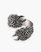 Atlas Norse claw adjustable ring in silver-tone stainless steel [c:silver]