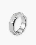 Atlas octagon ring in silver-tone stainless steel [c:silver]