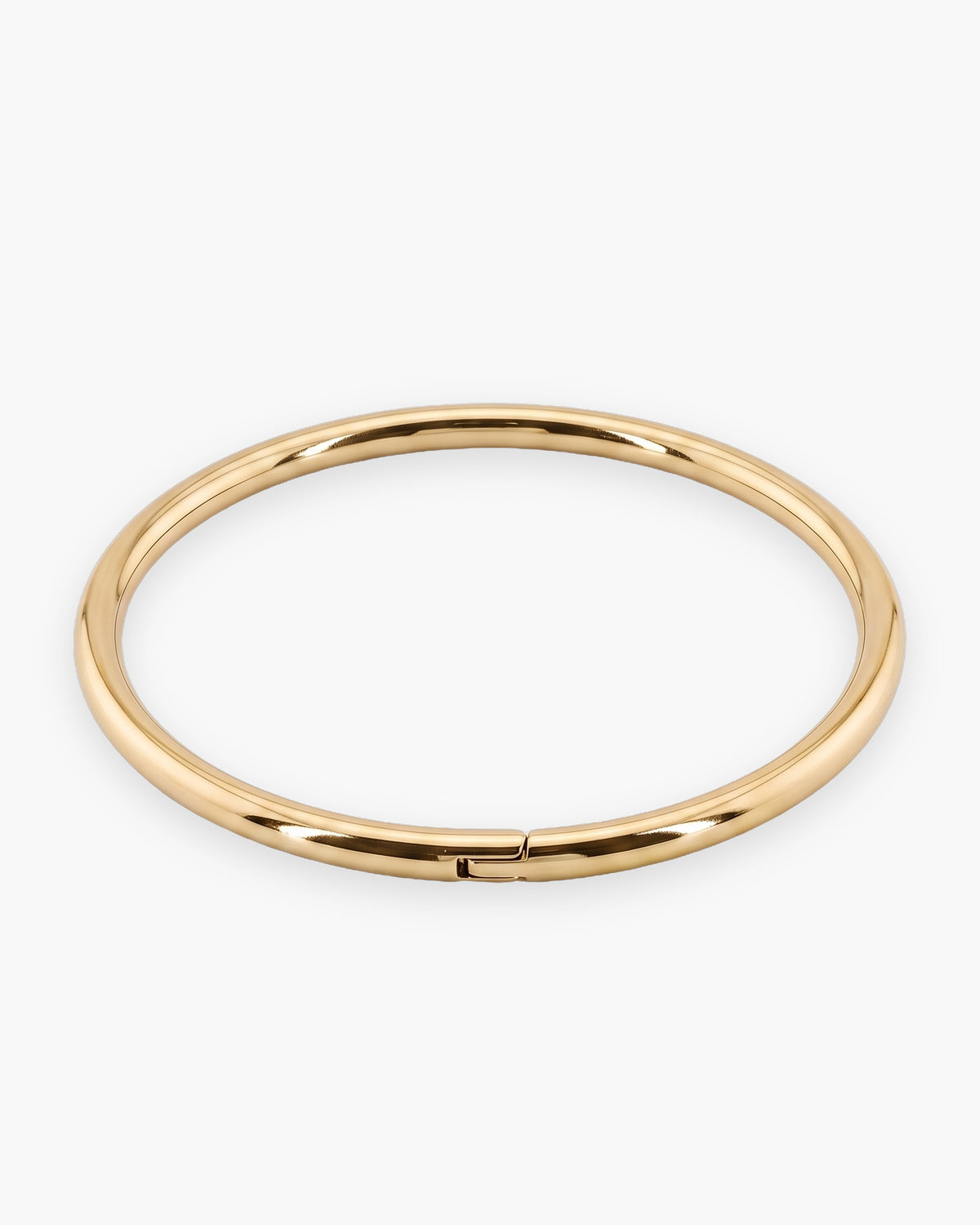 Atlas oval hinged bangle bracelet in gold-tone stainless steel [c:gold]