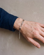 Close-up of the silver-tone Atlas Paperclip Link Bracelet worn at true size