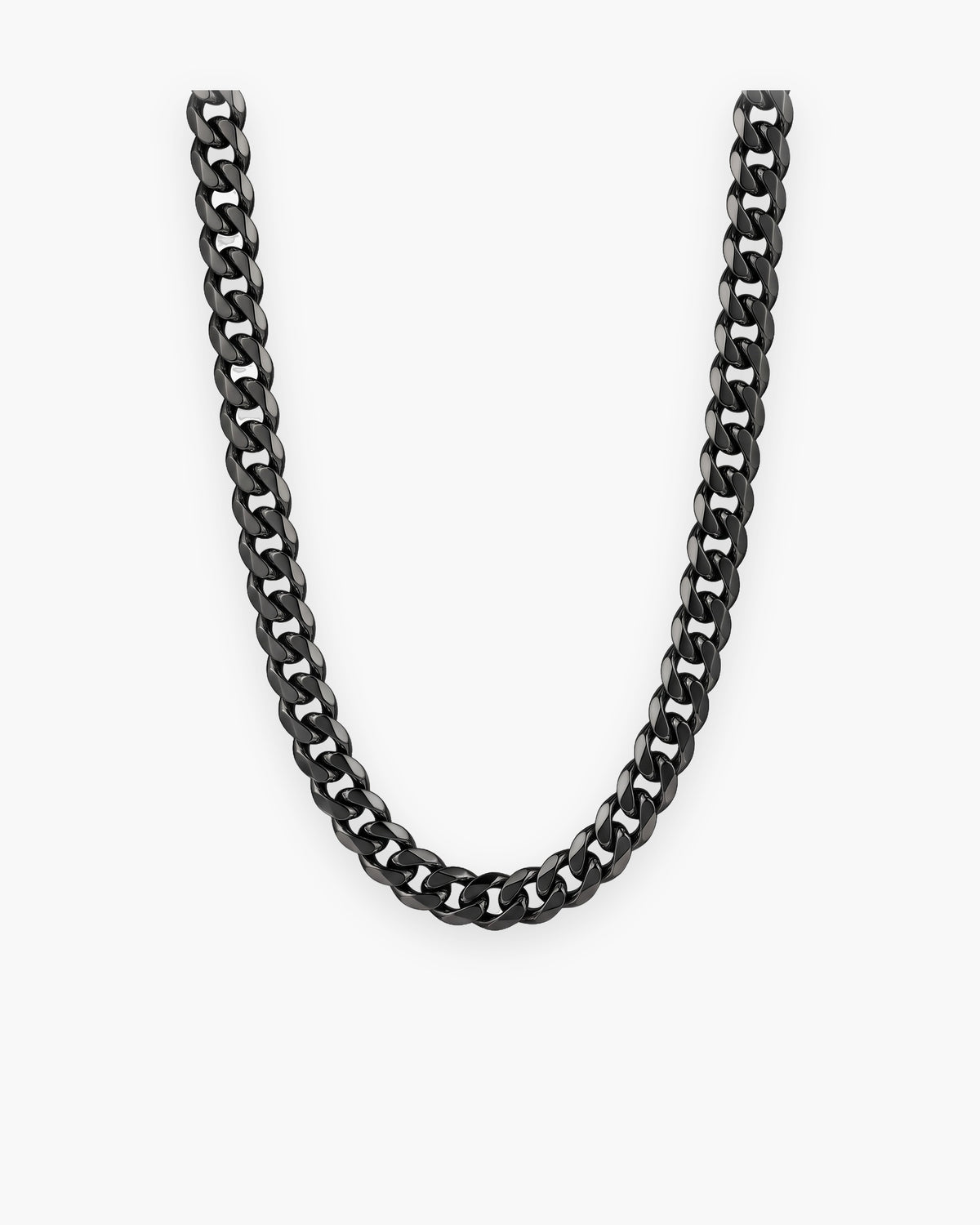 Atlas polished Cuban link chain in black titanium steel [c:black]