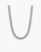 Atlas polished curb link chain in silver-tone stainless steel [c:silver]