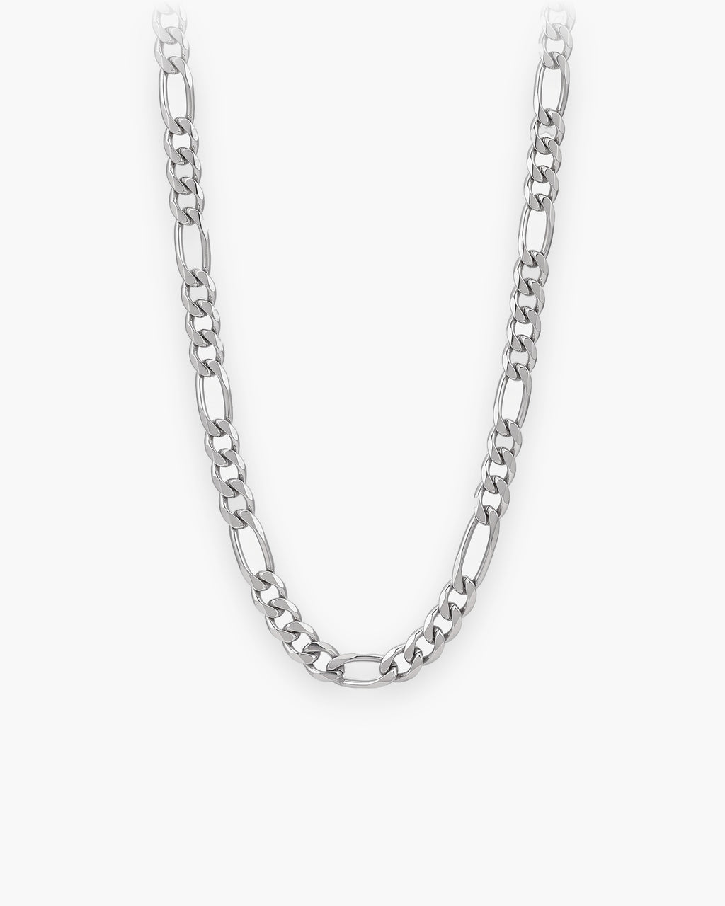 Atlas polished figaro chain in silver stainless steel [c:silver]