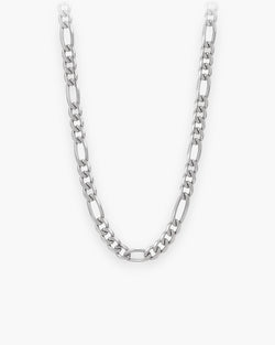 Atlas polished figaro chain in silver stainless steel [c:silver]