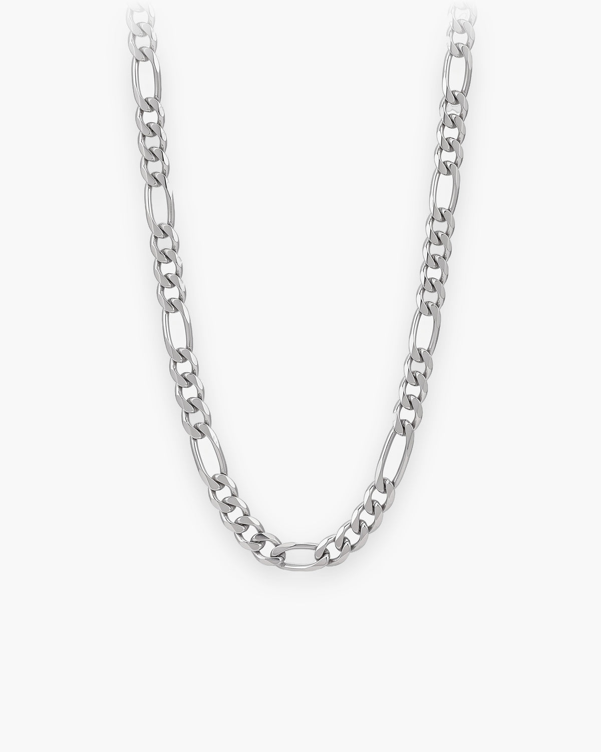 Atlas polished figaro chain in silver stainless steel [c:silver]