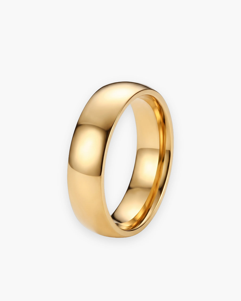 Atlas polished gold-tone band ring in gold-tone stainless steel [c:gold]