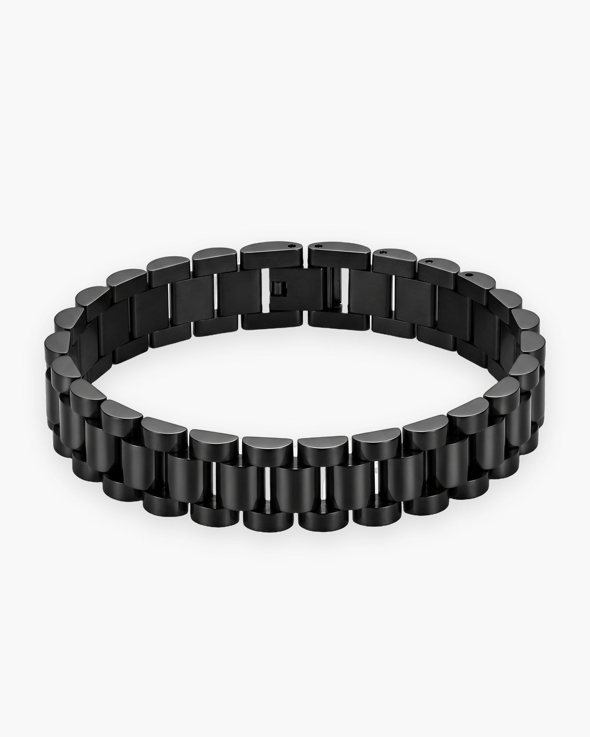 Atlas President link bracelet in black stainless steel [c:black]