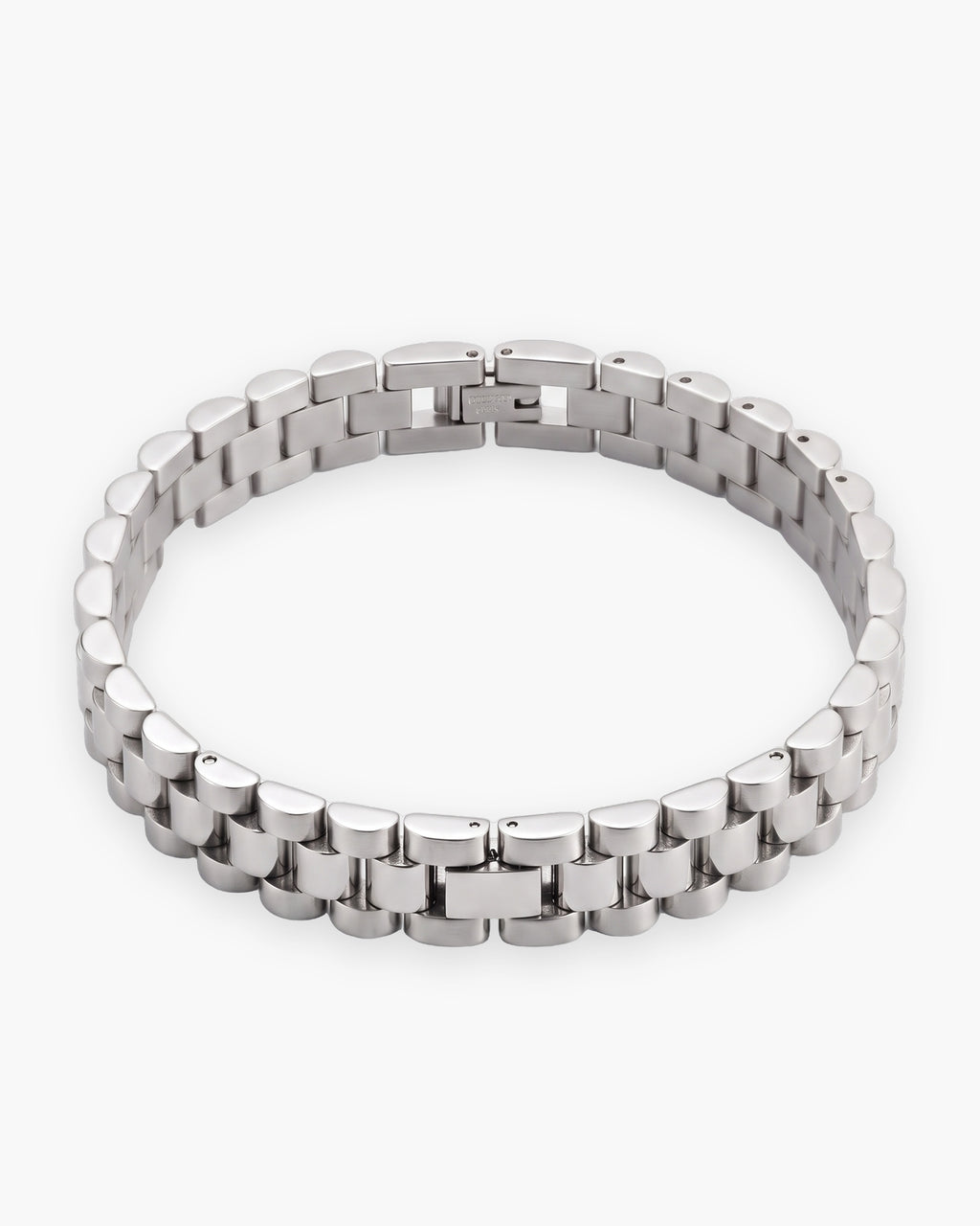 Atlas president link bracelet in silver-tone stainless steel [c:silver]