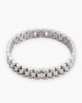 Atlas president link bracelet in silver-tone stainless steel [c:silver]