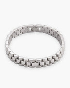 Atlas president link bracelet in silver-tone stainless steel [c:silver]