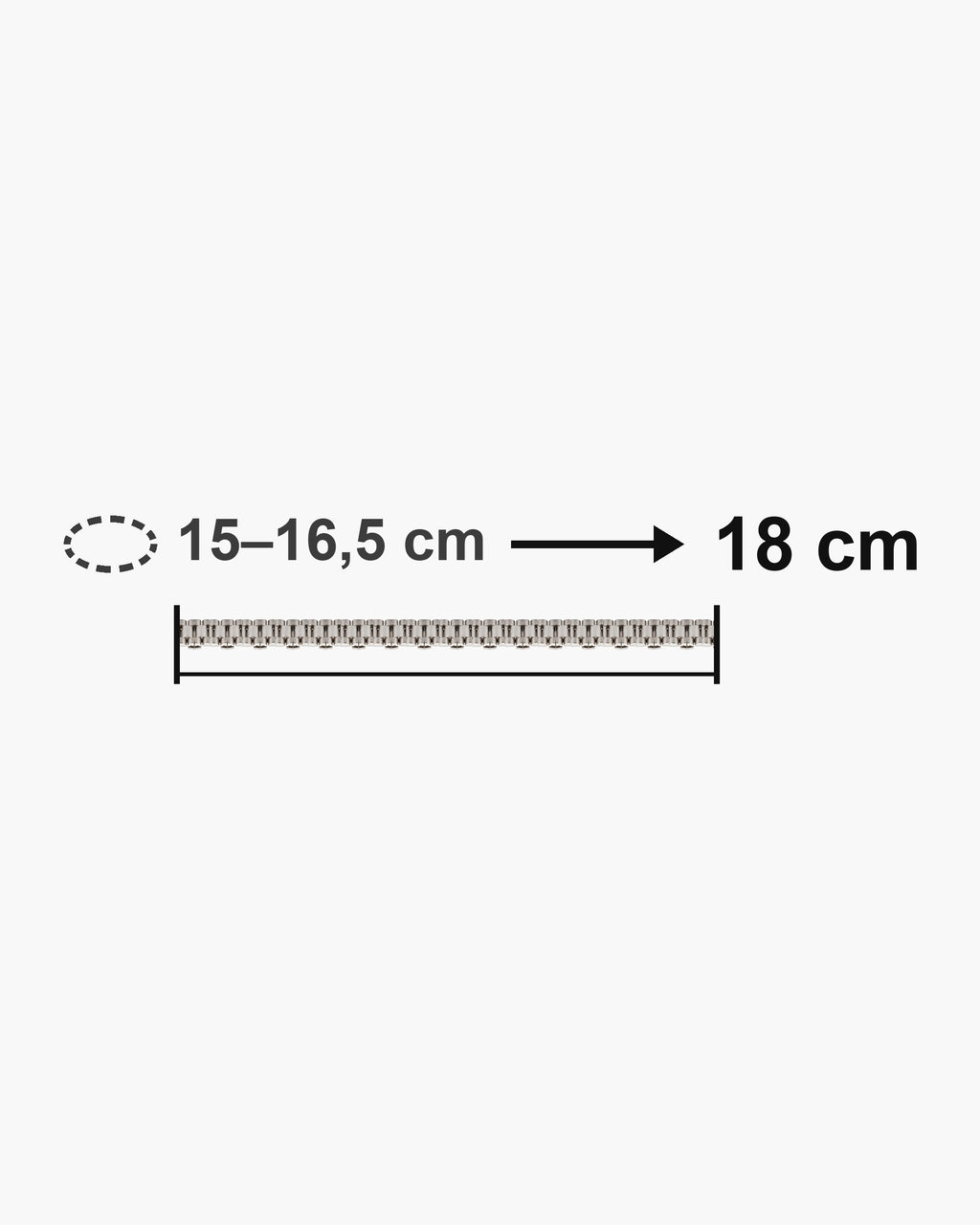 Atlas President link bracelet length 18 cm with matching wrist size [u:mm]