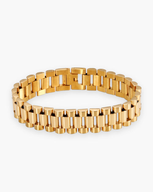 Atlas President link bracelet in gold-tone titanium steel [c:gold]