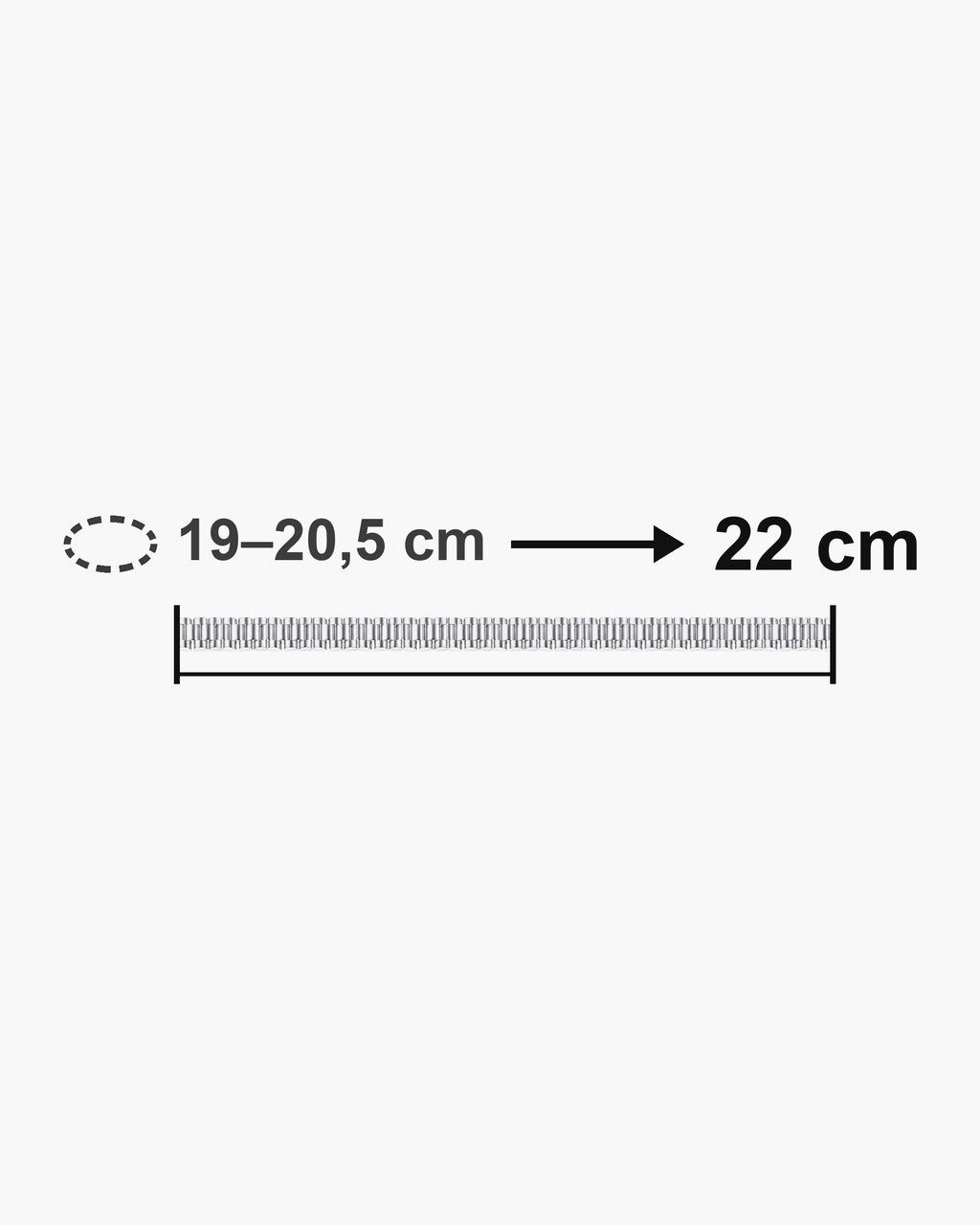Atlas President link bracelet length 22 cm with matching wrist size [u:mm]
