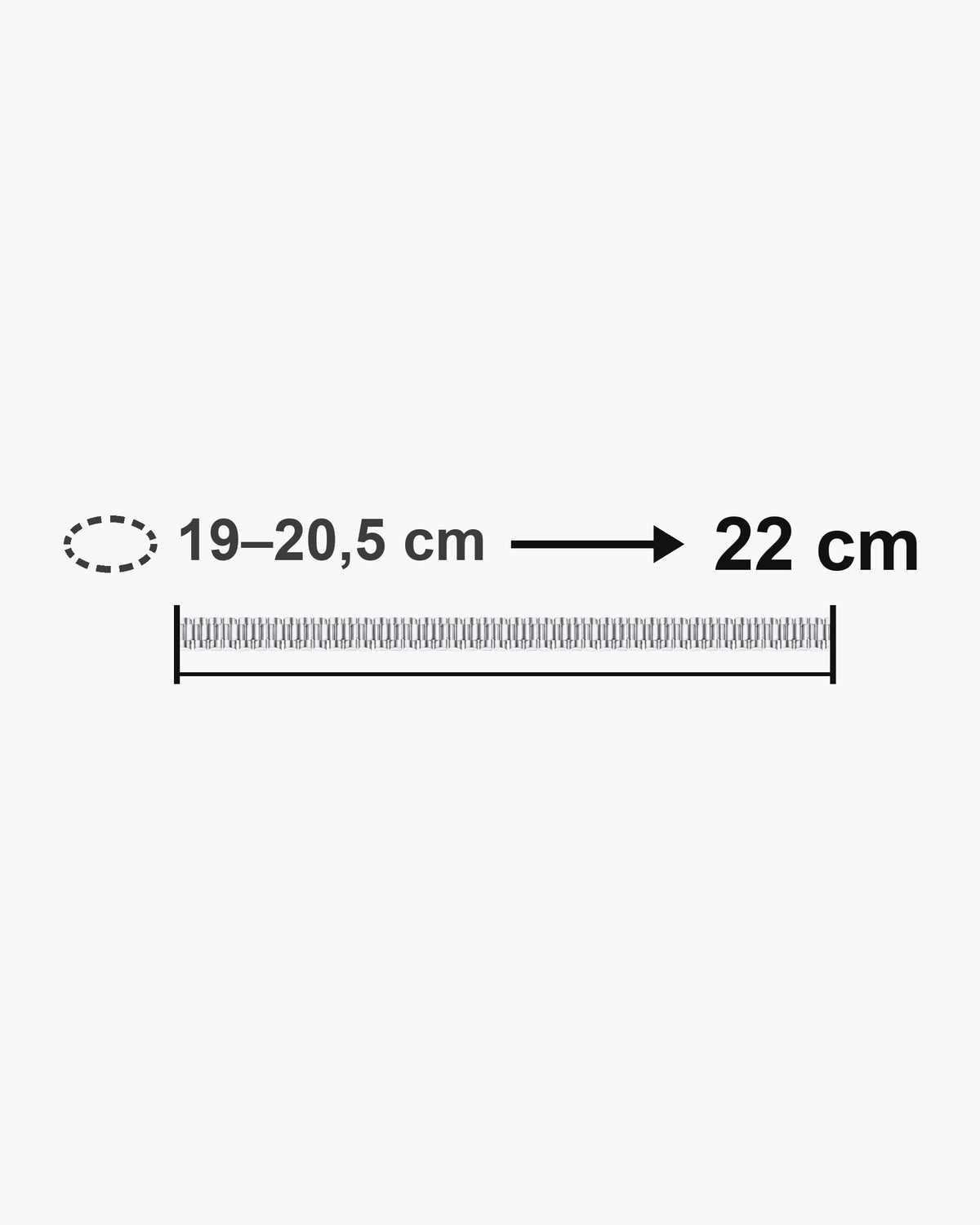 Atlas President link bracelet length 22 cm with matching wrist size [u:mm]