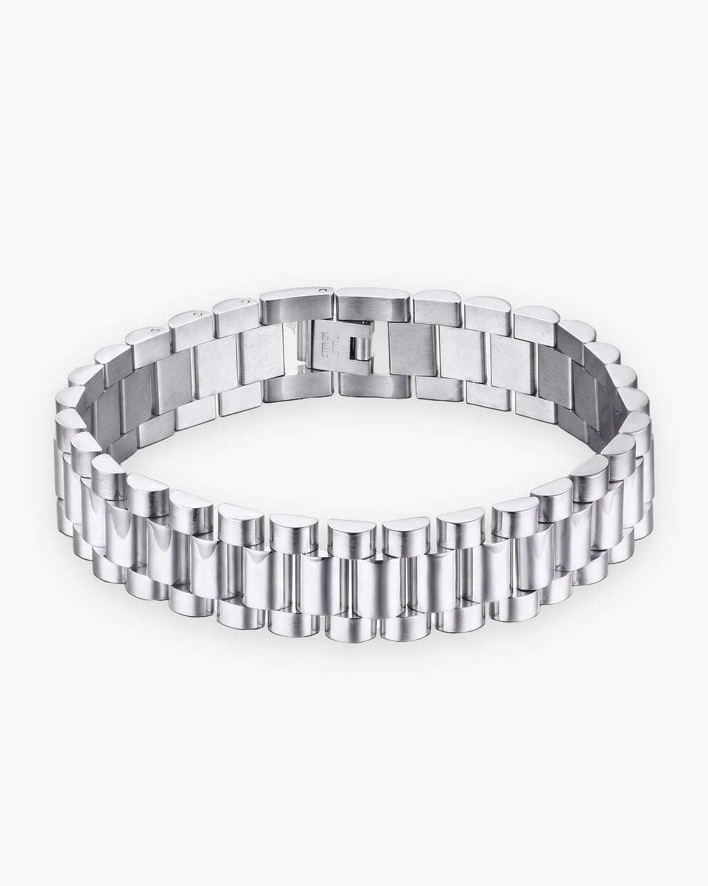 Atlas President link bracelet in silver-tone titanium steel [c:silver]