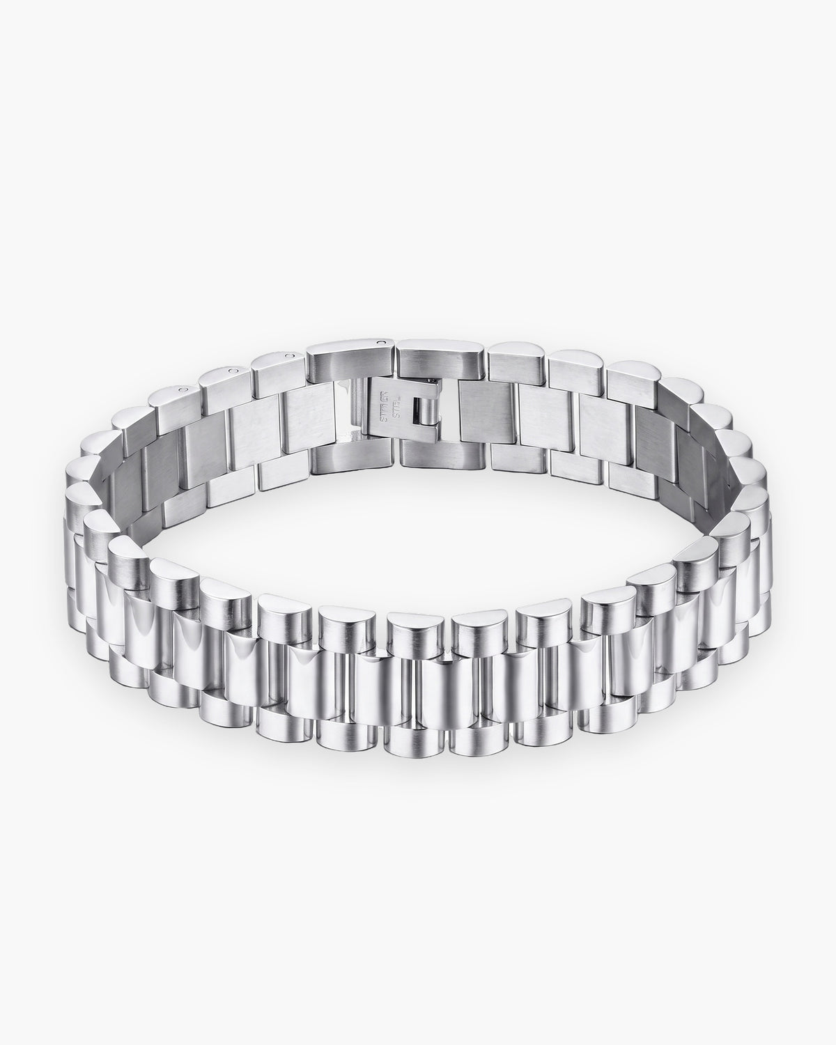 Atlas President link bracelet in silver-tone titanium steel [c:silver]