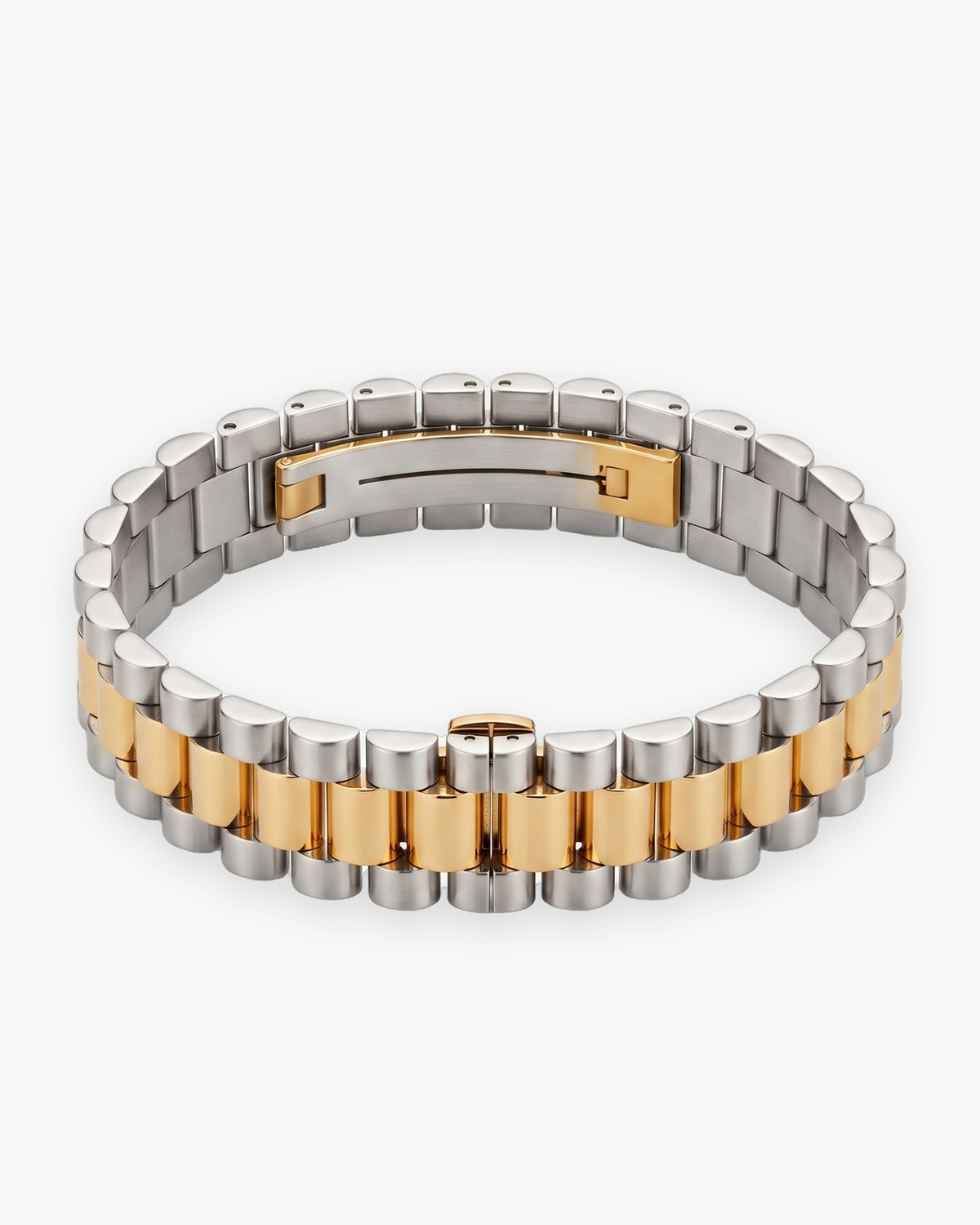 Atlas President link bracelet in two-tone silver and gold-tone stainless steel [c:silvergold]